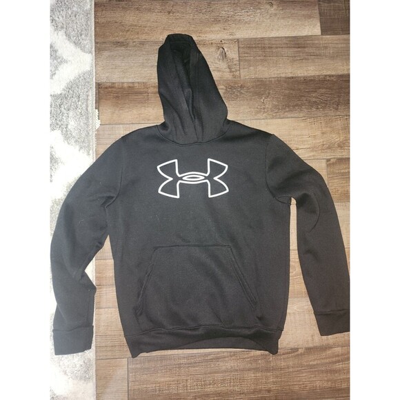 Under Armour Storm Women’s Pullover Hoodie Logo Size Medium Black Silver - Picture 1 of 6